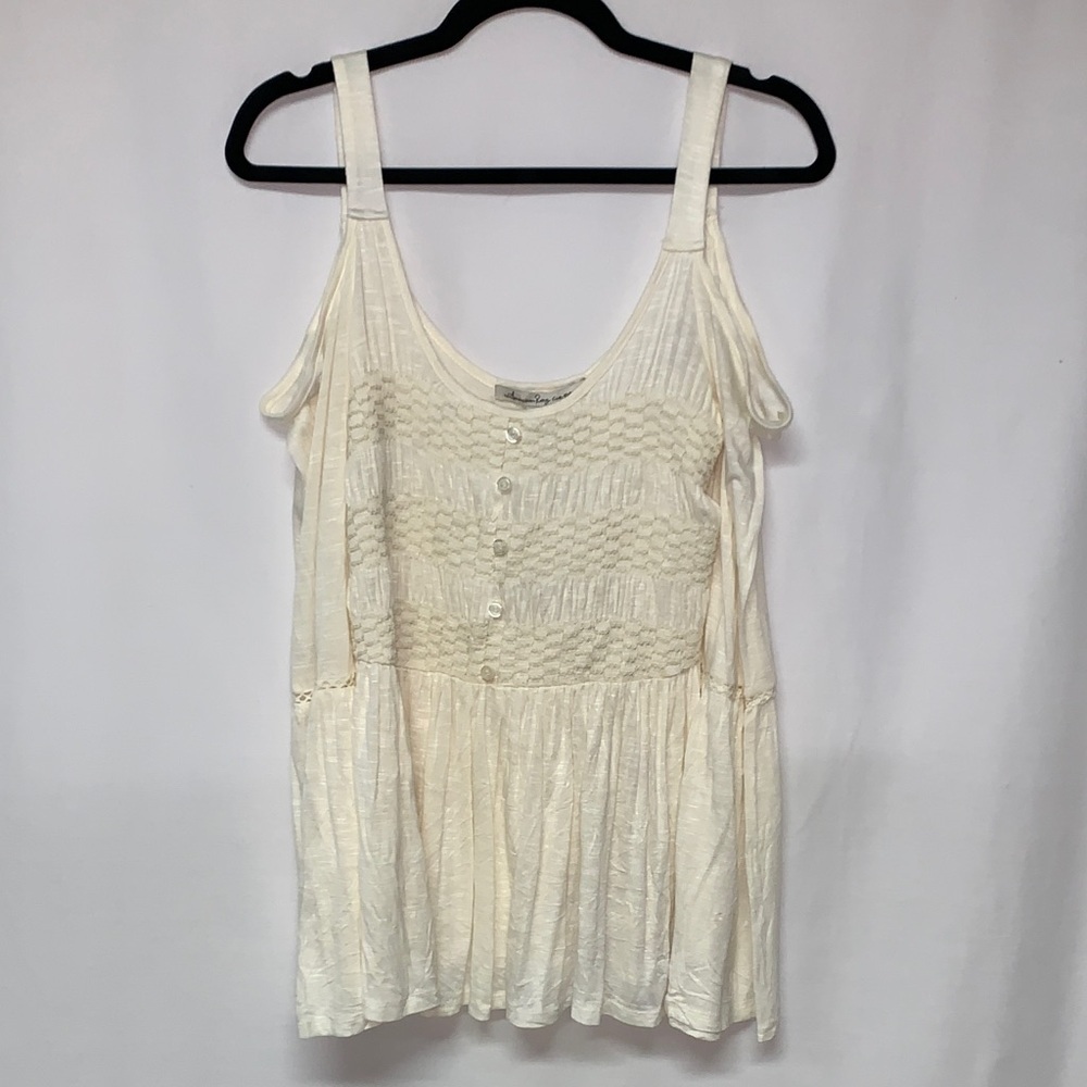 American Rag Cream Cold Shoulder Blouse